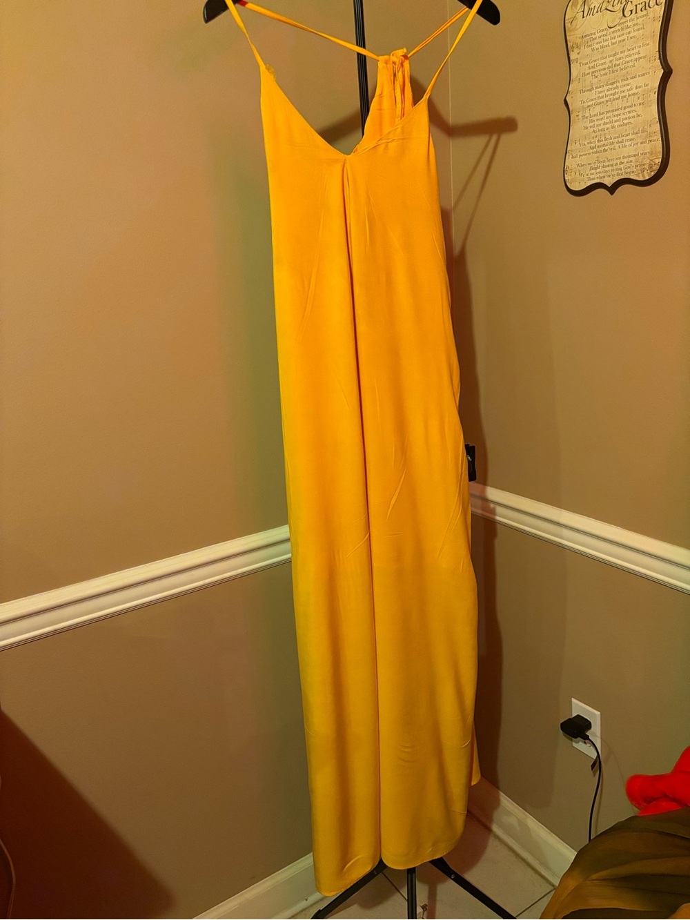 Gianni Bini Vibrant Yellow Slip Dress with Tie Straps